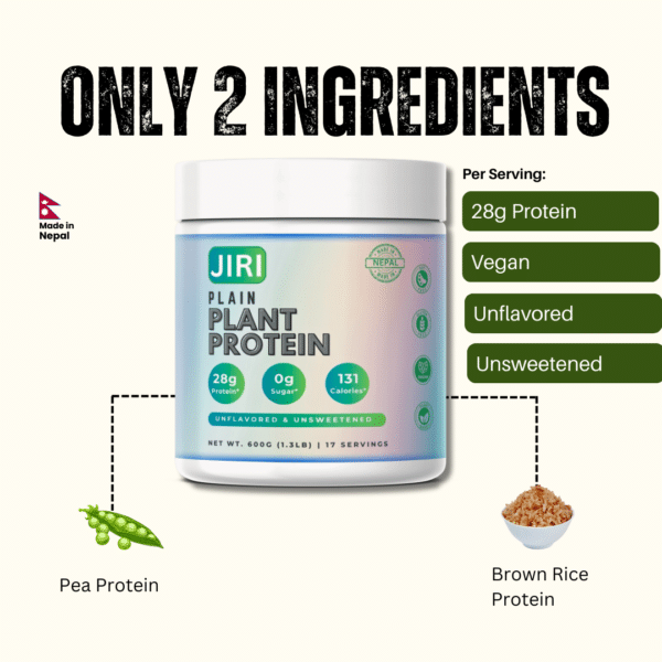 Jiri Nutrition Plain Plant Protein Unflavored and Unsweetened 600g