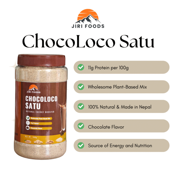 Jiri Foods ChocoLoco Satu 700g, Natural Premium Sattu - Image 2