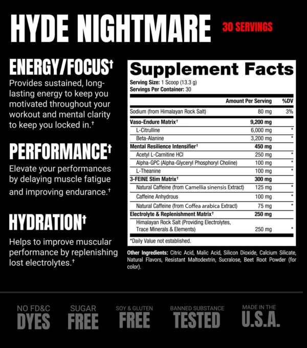 ProSupps Hyde Nightmare V2 Pre-workout Blood Berry - Image 5