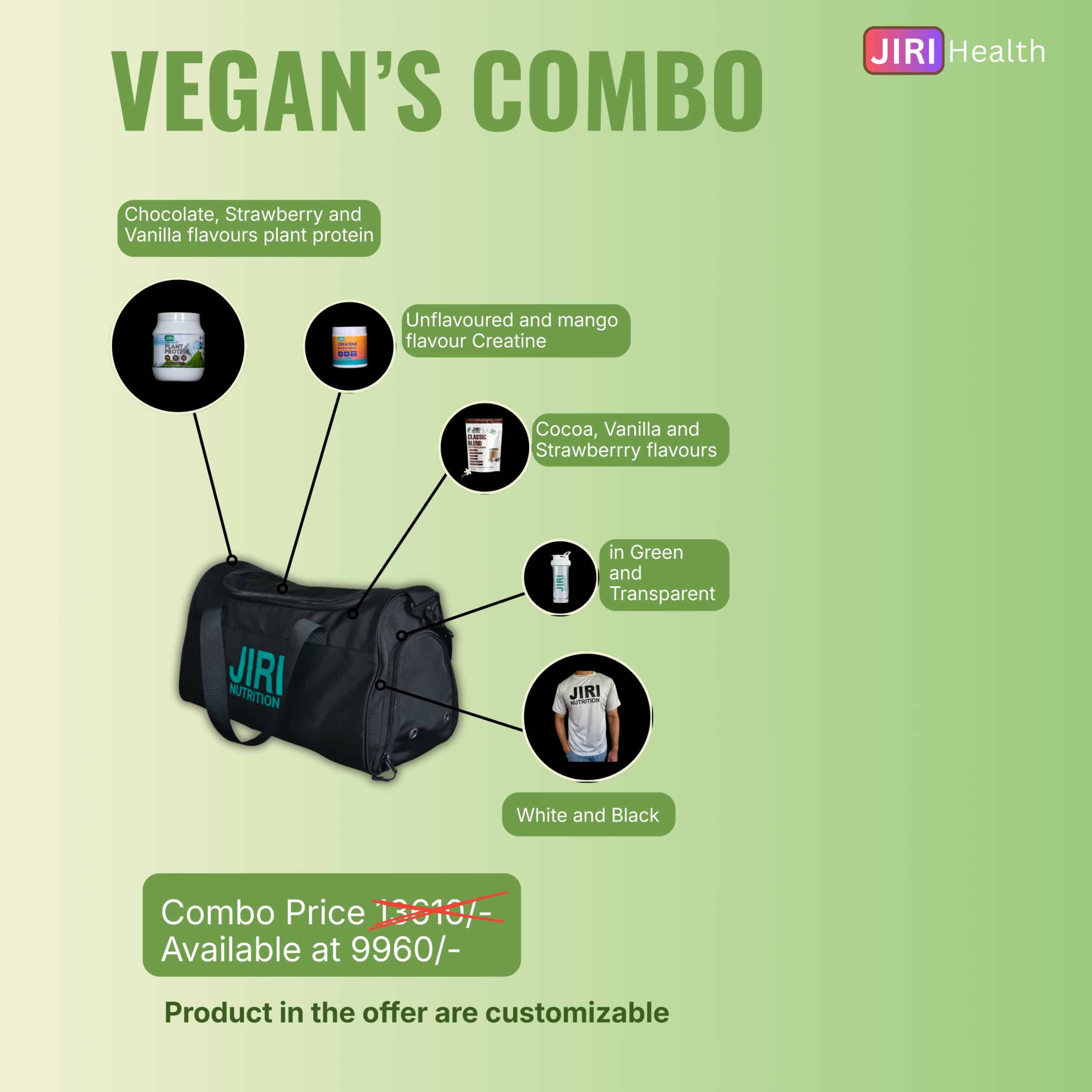 ✔ Plant Protein (Chocolate, Strawberry, or Vanilla) – A smooth, delicious blend of pea and brown rice protein that fuels lean muscle growth and recovery with clean, complete amino acids. ✔ Classic Blend Meal Shake – A nutrient-rich meal replacement loaded with vitamins, minerals, and balanced macros—perfect for busy days or quick nutrition on the go. ✔ Creatine Monohydrate – Pure, vegan-friendly creatine to boost strength, endurance, and workout performance. ✔ Premium Shaker Bottle – Durable, leak-proof shaker for smooth mixing whether you’re at the gym, work, or outdoors. ✔ Plant Protein (Chocolate, Strawberry, or Vanilla) – A smooth, delicious blend of pea and brown rice protein that fuels lean muscle growth and recovery with clean, complete amino acids. ✔ Classic Blend Meal Shake – A nutrient-rich meal replacement loaded with vitamins, minerals, and balanced macros—perfect for busy days or quick nutrition on the go. ✔ Creatine Monohydrate – Pure, vegan-friendly creatine to boost strength, endurance, and workout performance. ✔ Premium Shaker Bottle – Durable, leak-proof shaker for smooth mixing whether you’re at the gym, work, or outdoors.