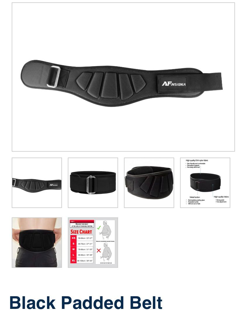 Padded Belt Weightlifting Belt – Padded Gym Belt for Back Support - Image 1