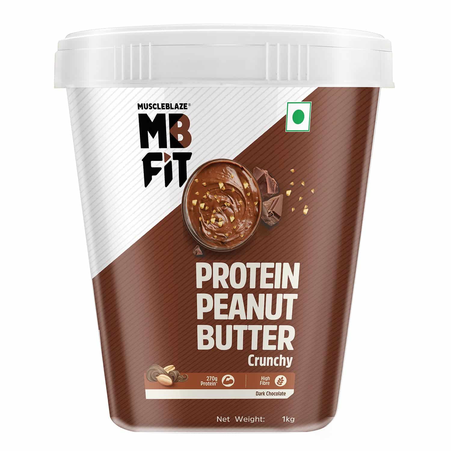 71S-oVI6UuL._SL1500_ MuscleBlaze High Protein Peanut Butter 1kg – Chocolate Crunchy - Image 1