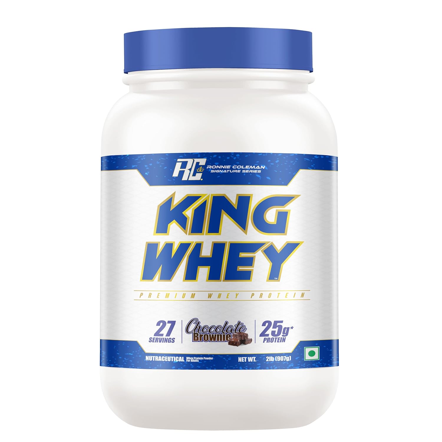 71rOFv0ov4L._SL1500_ Ronnie Coleman King Whey Protein 2lbs Chocolate Brownie Flavor with 100% Whey Protein ISOLATE and Concentrate Blend USA Brand - Image 1
