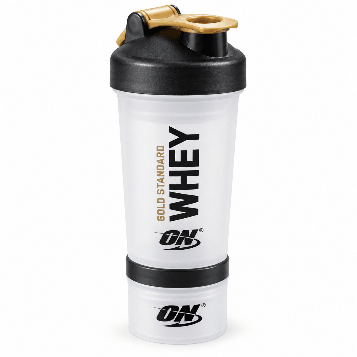82ae2143-c9e0-4c50-8dd7-38cdab210f89 Optimum Nutrition Gold Standard Whey Shaker Bottle with Storage Compartment – Multicolor - Image 1